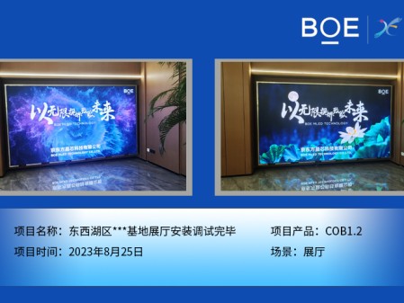 湖北東西湖區(qū)***基地展廳COB1.2安裝調(diào)試完畢