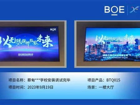 大慶蔡甸**學校1樓大廳BTQ015安裝調(diào)試完畢