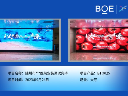 湖北隨州市**醫(yī)院大廳BTQ025安裝調(diào)試完畢