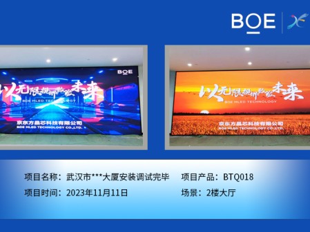 湖北武漢市***大廈2樓大廳BTQ018安裝調(diào)試完畢