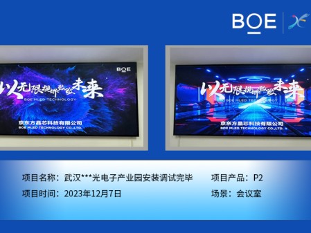 湖北武漢***光電子產(chǎn)業(yè)園會議室P2安裝調(diào)試完畢