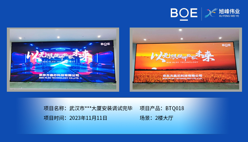 西藏武漢市***大廈2樓大廳BTQ018安裝調(diào)試完畢
