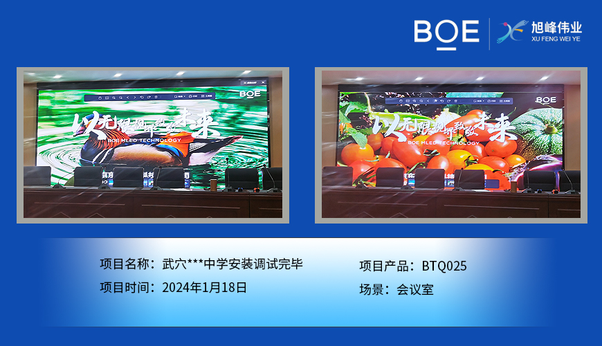 大慶武穴***中學(xué)會(huì)議室BTQ025安裝調(diào)試完畢